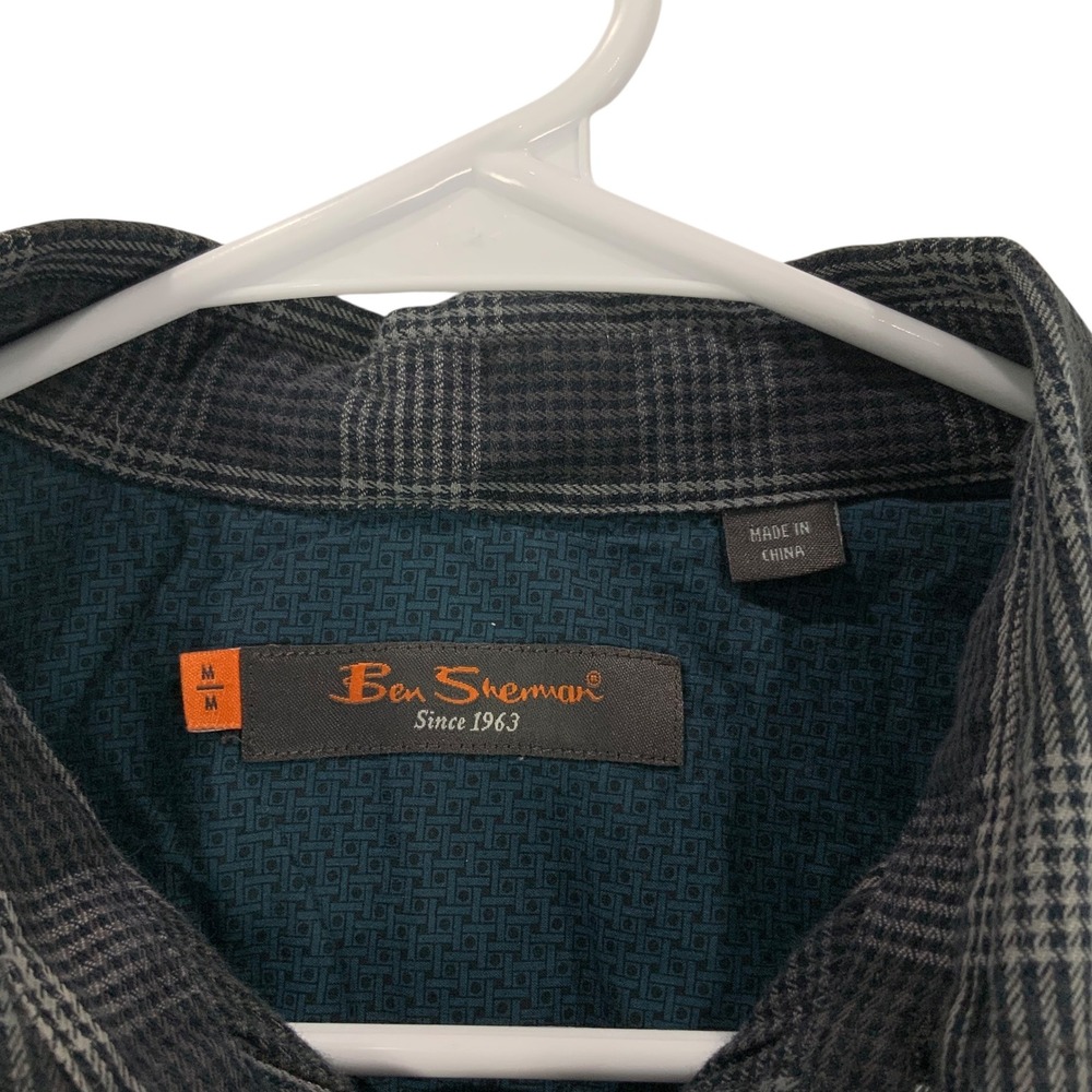 Ben Sherman Mens Plaid Button Down Shirt Long Sleeve Sz Medium Casual Button Up - Picture 4 of 6